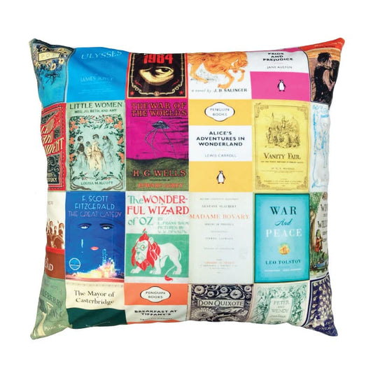 Book themed Cushion, Classic Books Covers Cushion Cover, Literary gifts, Book Lover gift