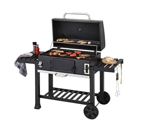 CosmoGrill XXL Charcoal Outdoor Smoker BBQ Portable Garden Barbecue Grill With Premium Cover