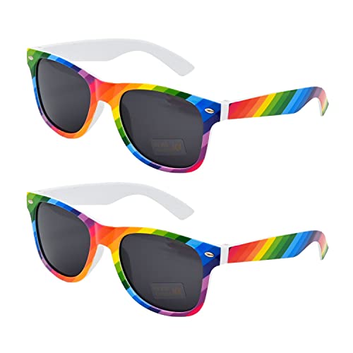 Fvomye Rainbow Sunglasses Gay Pride Rainbow Style LGBT Sunglasses for Festivals Pride Party Celebration and Daily Wear (2)