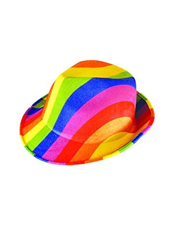 Gay Pride/ Carnival Adult Rainbow Felt Gangster Hat Fancy Dress Accessory