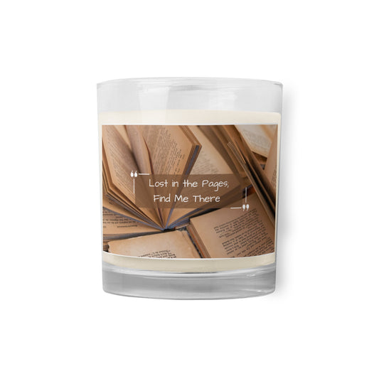 Glass jar soy wax candle - Lost in the pages
