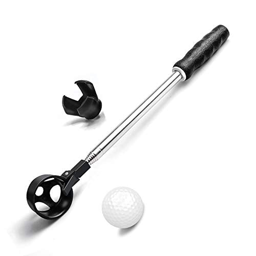 Golf Ball Retriever, Stainless Telescopic Golf Ball Retriever for Water with Golf Ball Grabber for Putter, Golf Accessories, Gifts for Golfer Length: 6.56 ft / 2 m, Weight: 7 Oz (6)