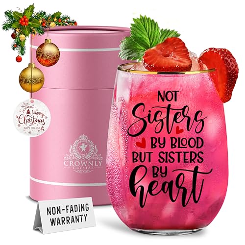 Kies®Gift Gold Gifts for Sister Personalised Gifts for Her Glass Special Friend Gifts Christmas Gifts Sister Gifts Best Friend Birthday Gifts Sister Birthday Wine Glasses Best Friend Gin Glass