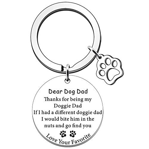 SDOFY Funny Dog Dad Gifts Dog Lover Gifts for Men Fathers Day Gift Christmas Birthday Gifts for Dog Dad Daddy Keyring