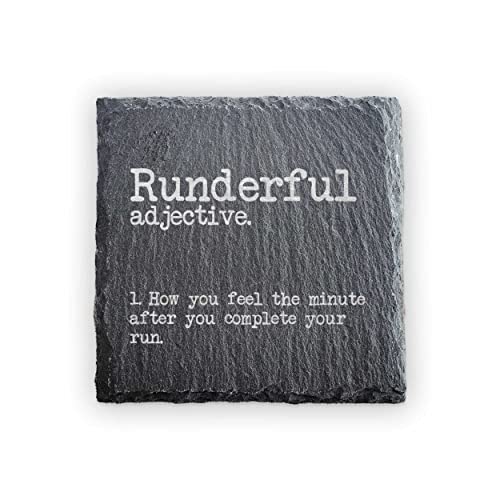 Slate Running Coaster - Runderful - Running Gift - Gifts For Runners
