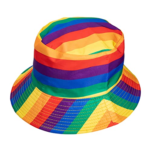 SOIMISS Rainbow Bucket Hat LGBT Gay Pride Bucket Hat Double- sided