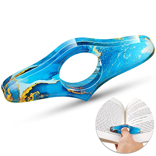 Thumb Book Page Holder for Reading Acrylic Ocean Pattern Thumb Bookmark Book Opener Holder Blue Page Spreader Novel Reading Accessories Gifts for Book Lover Readers Teacher Women Men, 0.87 Inches