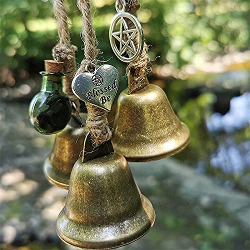 Witches Bells, Door Protection Charm, Boho Wind Chimes Hanging Ornaments for Porch, Garden, Window (65mm)