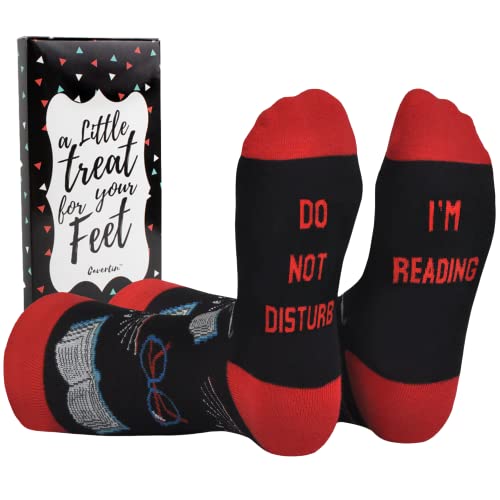 Cavertin Women's Cat Mom Dog Mom Book Novelty Socks with Gift Box (Book)