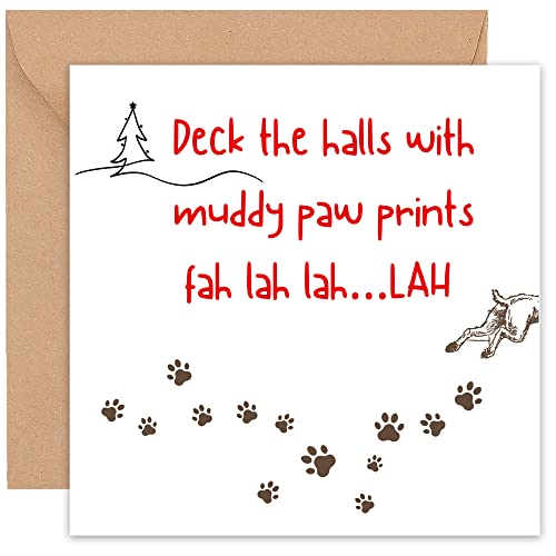 Felbridge Studio - Funny Dog Christmas Card - Xmas Cards for Husband Wife Son Daughter Brother Sister Girlfriend Boyfriend Grandson Family - Doggie Pup Dogs Paws - Gift Luxury Humorous Present -14cm