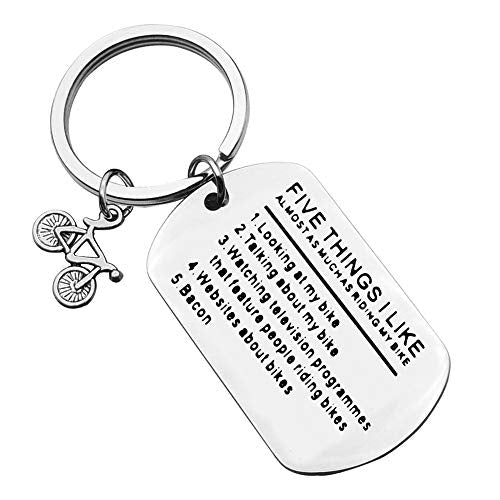 Funny Biker Gift Bicycle Racer Cyclist Keyring Five Things I Like Almost As Much As Riding My Bike Cycling Sports Keyring Bike Riding Keychain Gift for Biker Racer Adventure Gift for Cyclists