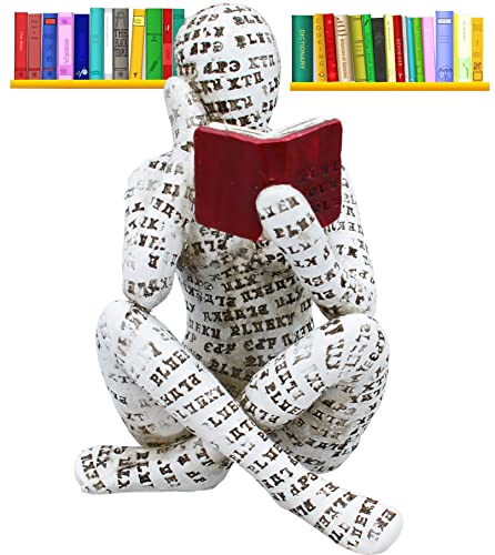HOWADE Reading Woman Figurine,Pulp Woman Reading Bookshelf Decor-Thinker Style Resin Statue,Abstract Sculptures Collectible Figurines Modern Decor Accents For Teachers' Gift and Office Shelf Desktop