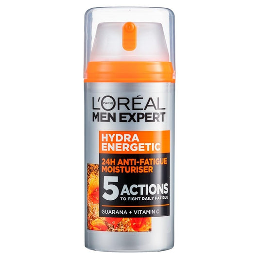 L'Oreal Men Expert Anti-Fatigue Moisturiser, Hydra Energetic Men's Moisturiser With Vitamin C*, Helps Fight Of Appearance of Dark Circles And Intensively Hydrates Skin, [100ml]