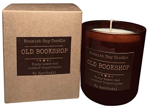 Old Bookshop Soy Wax Scented Candle Gift For Men And Women Book Lovers Bookish Candle Amber Glass (180ml)