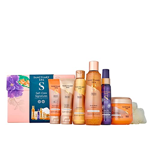 Sanctuary Spa Gift Set Self Care Signatures Gift For Women, Birthday, Christmas, Vegan and Cruelty Free, Multicolour, 7 Piece Set, 950 ml