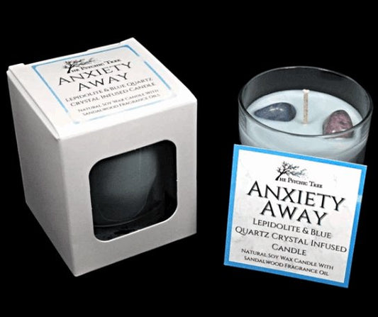 The Psychic Tree - Anxiety Away- Crystal Infused Scented Candle