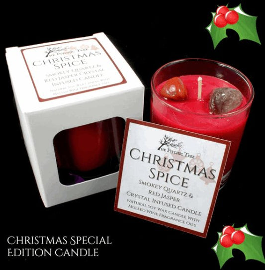The Psychic Tree - Christmas Spice - Crystal Infused Scented Candle