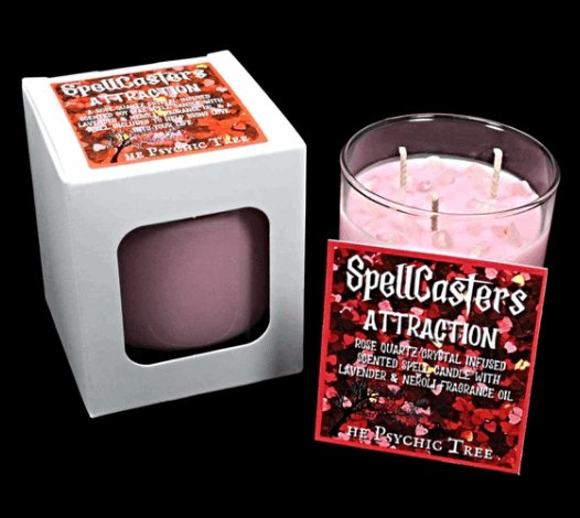 The Psychic Tree - Spellcasters Attraction - Crystal Infused Scented Candle