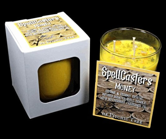 The Psychic Tree - Spellcasters - Money - Crystal Infused Scented Candle