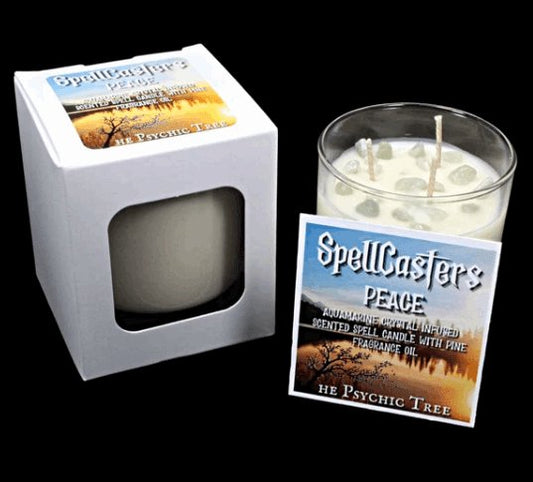 The Psychic Tree - Spellcasters Peace - Crystal Infused Scented Candle
