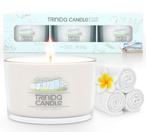 TRINIDa Candles Gifts for Women, 17 Variants Scented Candles, Fresh Linen Scented Candles Gift Set, 3 White Filled Votives (Sweet Home Collection)